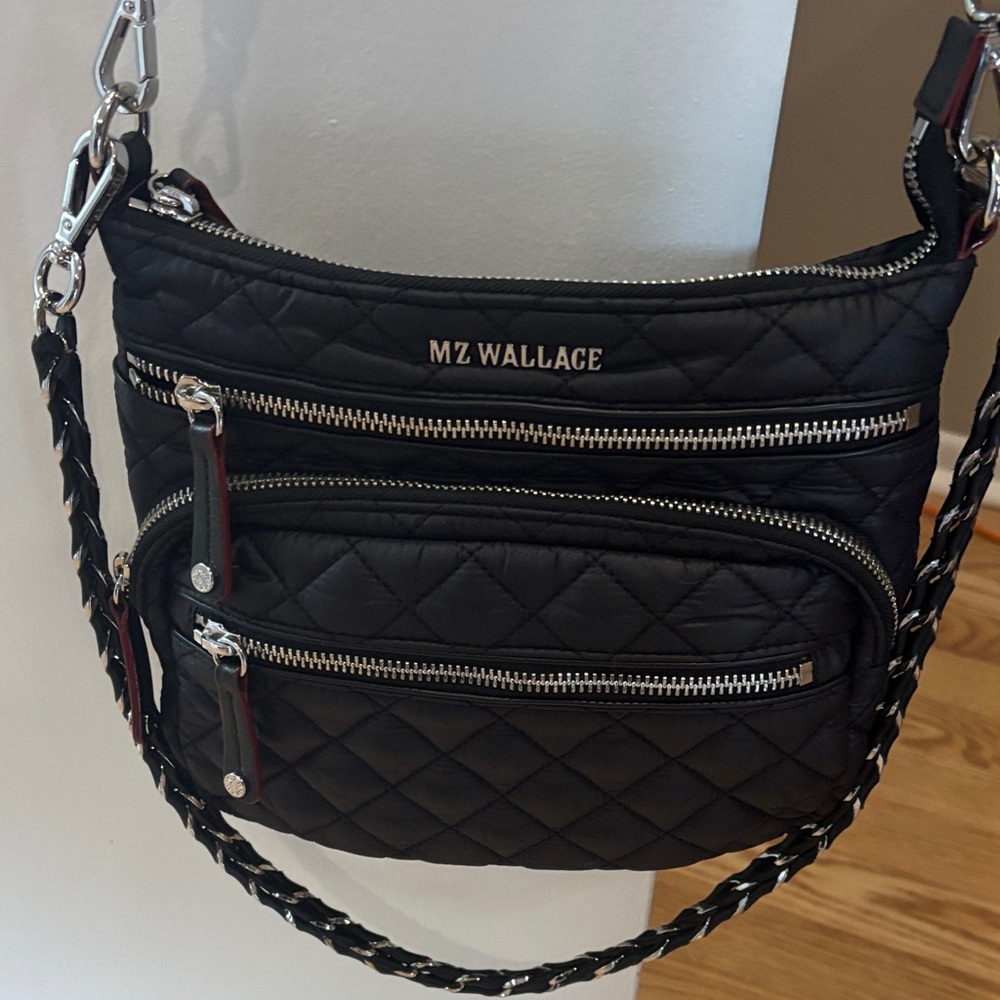 MZ Wallace Black Quilted Crossbody Bag